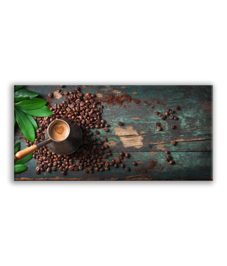 Obraz kafe listy zrna